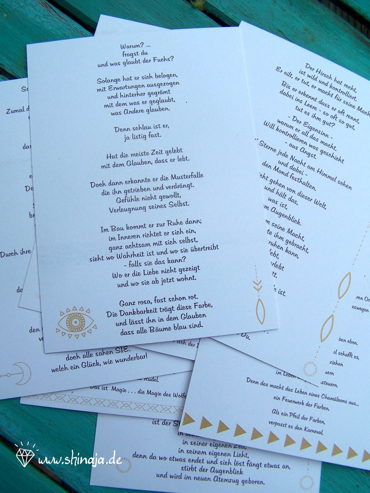 Kartenrückseiten mit Seelenpoesie